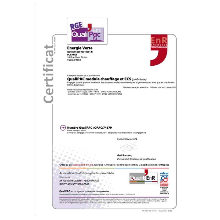 Certificat RGE Île-de-France