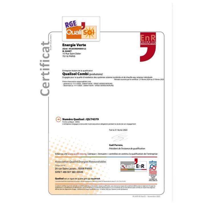 Certificat RGE Île-de-France