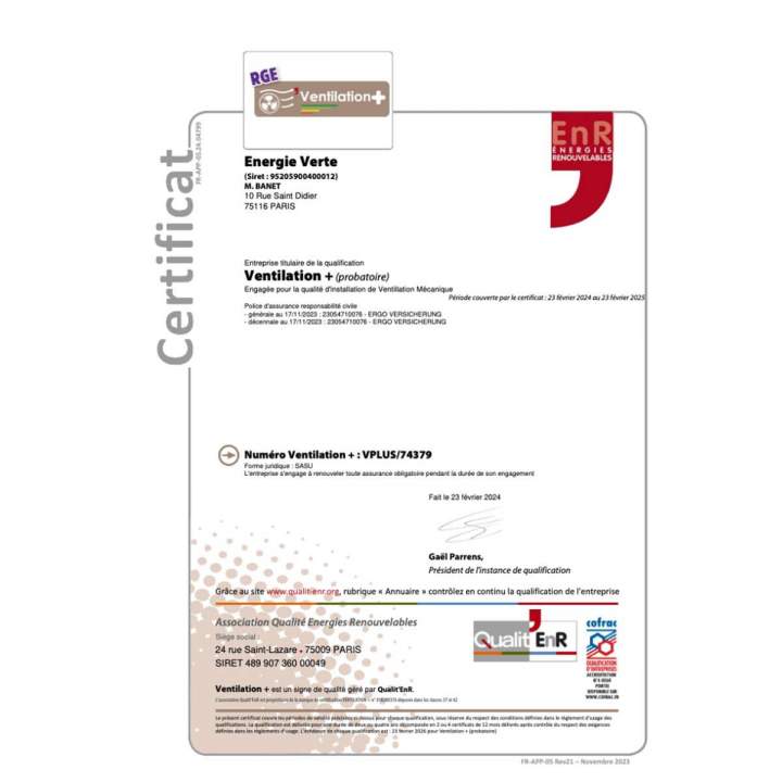 Certificat RGE Île-de-France